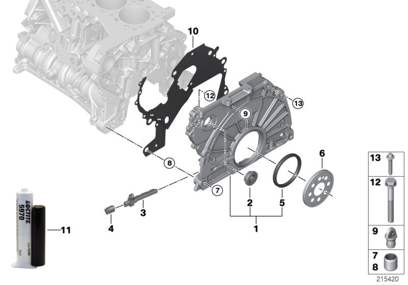 Genuine BMW Mini Timing Case Engine Block Gasket Steel