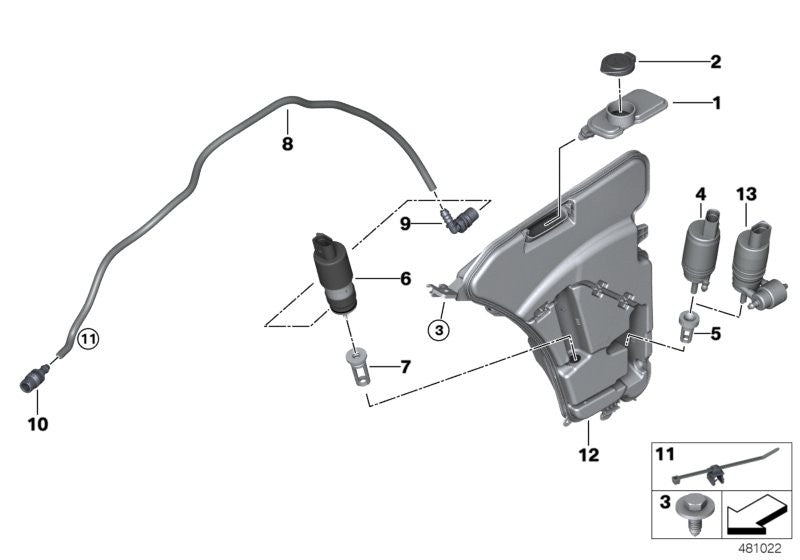Genuine BMW Windscreen Headlight Washer Pump Strainer