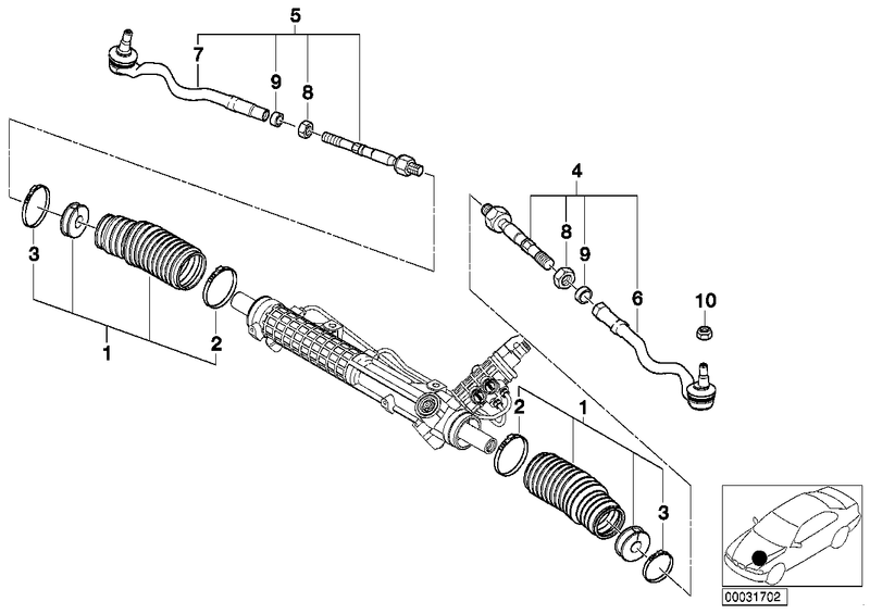 BMW Tie Rod Assembly Inner and Outer
