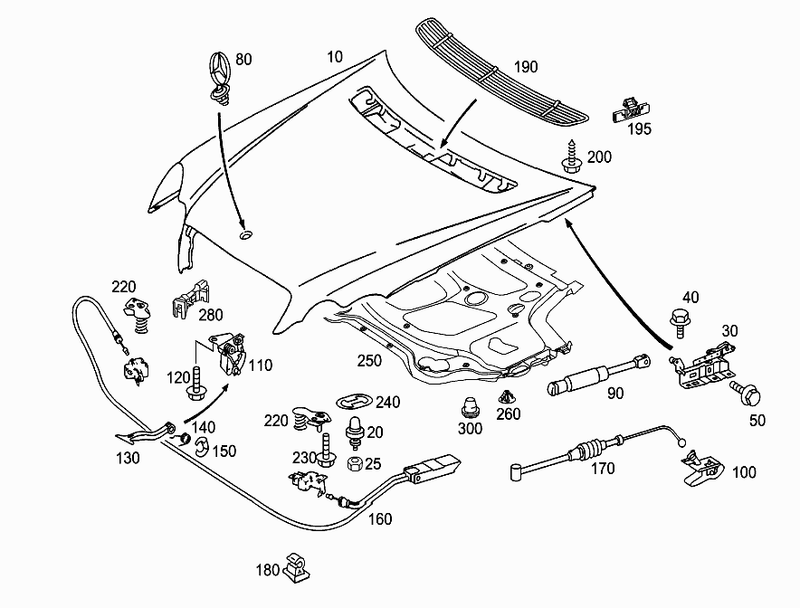 Genuine Mercedes-Benz Bonnet Hood Star Emblem